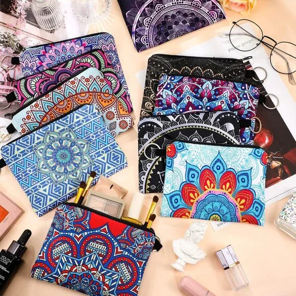 10 Pieces Small Coin Purse Boho Change Purse Pouch Mini Wallet Coin Bag with Zip - Picture 7 of 7